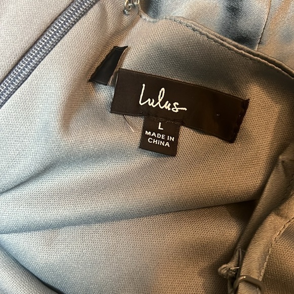 Signature Elegance Slate Blue Satin One-Shoulder Maxi Dress - Picture 6 of 6